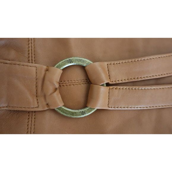 Lauren Ralph Lauren Women Sz 6 Brown Lamb Leather Sleeveless Sheath Dress $595 - Picture 5 of 13